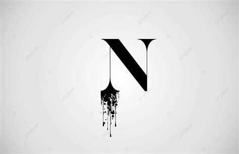 Logotipo De Letra N Negra Grunge Para Marca Comercial Vector Png
