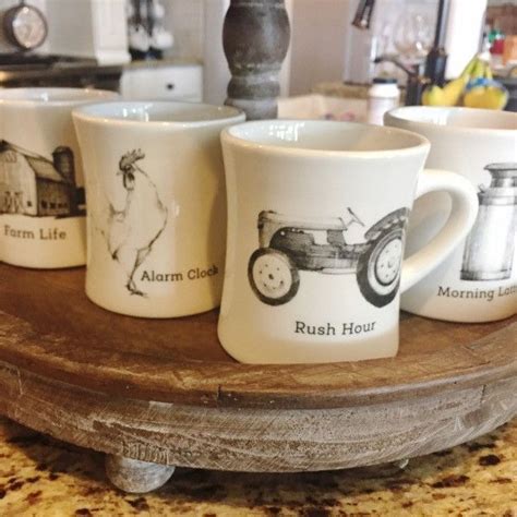 These are the cutest farmhouse coffee mugs! Each one has a ...