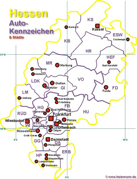 Kürzel der orte und städte und welches nummernschild zu welcher stadt gehört. Homepage von Uwe Heiermann aus Frankfurt - TERRA - Hessen