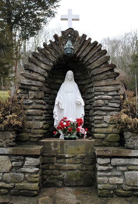 Mother Mary Grotto At St Philomena Photograph By Gregory A Mitchell