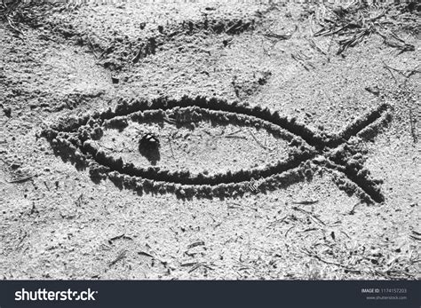 Ichthys Fish Christian Symbol Sand Stock Photo 1174157203 Shutterstock