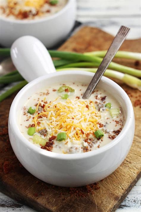 25 Delicious Crockpot Meals For Busy Families Cheeseburger Soup Food