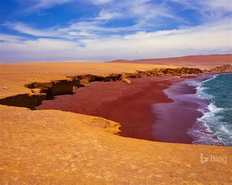 Playa Roja Peru Paracas National Reserve 4k Wallpaper