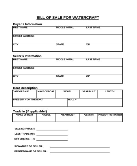 free 9 sample bill of sale forms in pdf ms word