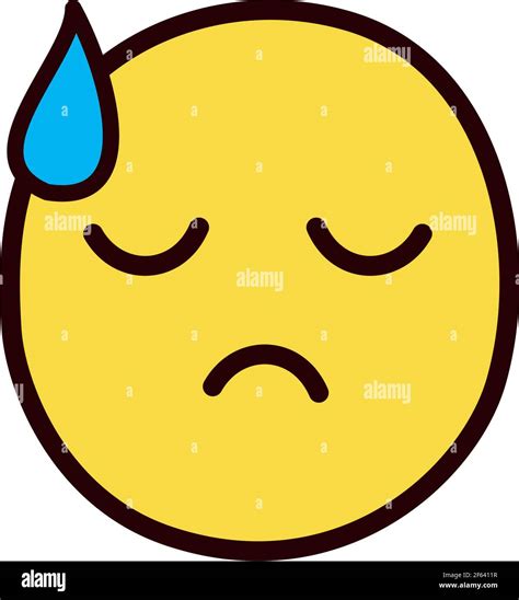 Emoji Face With Cold Sweat Stock Vector Image And Art Alamy