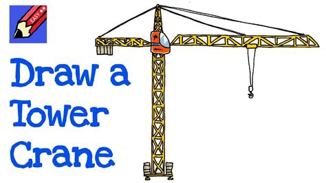How To Draw A Tower Crane Real Easy Step By Step