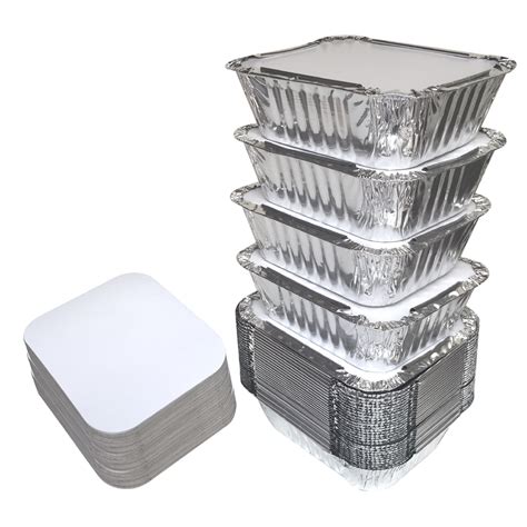 55 Pack Aluminum Pans With Paper Lids Small Size Spare Essentials
