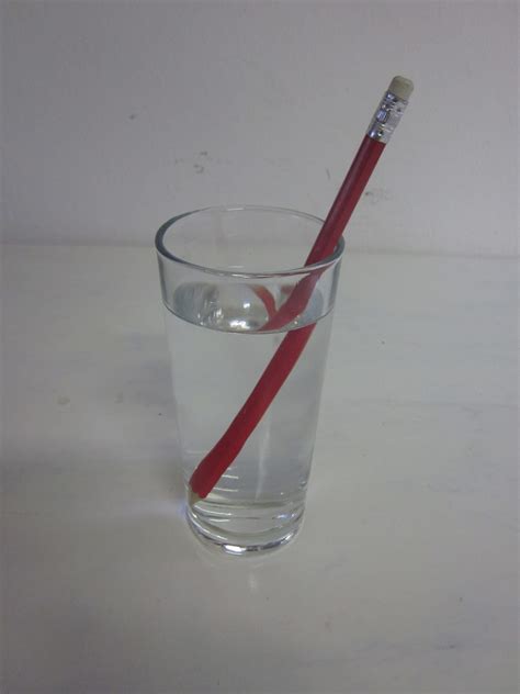 Filepencil In Glass Of Water Showing Refraction Wikimedia Commons