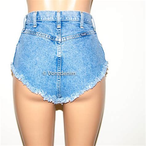 Buy Vintage High Waisted Daisy Dukes Denim Shorts Extreme High Waisted With Low Cut Hems