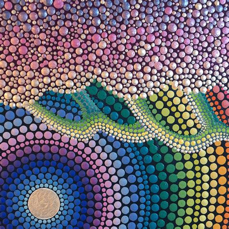 Sale Rainbow Mandala Original Dot Painting Aboriginal Dot Art