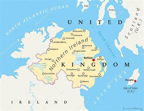 Politieke kaart van Noord-Ierland — Stockvector © Furian ...
