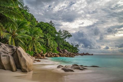 Paradise Beach At Anse Georgette Praslin Seychelles 6 Stock Photo