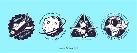 Space Exploration Logo Set Vector Download