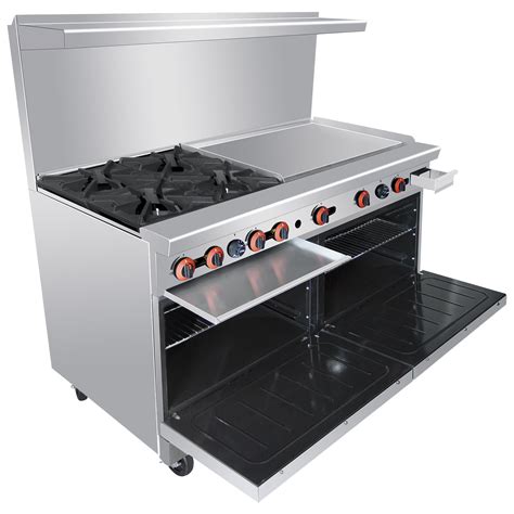 Heavy Duty 60gas 4 Burner Range With 36 Griddle And 2 Standard