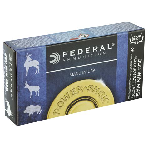 Federal Powershok 300 Winchester Magnum Ammunition 150gr Soft Point