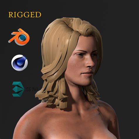 Naked Woman Rigged D Game Character Low Poly Cad Files Dwg Files The
