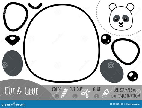 Juego De Papel Para Los Niños Panda De La Educación Ilustración Del