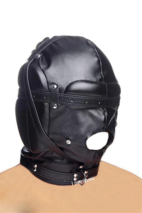 Genuine Cowhide Leather Costume Reenactment Gear Padded Mask Hood With