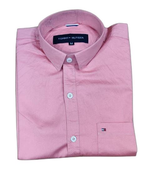 Men Pink Plain Cotton Shirt Casual Half Sleeves At Rs 1000 In New Delhi