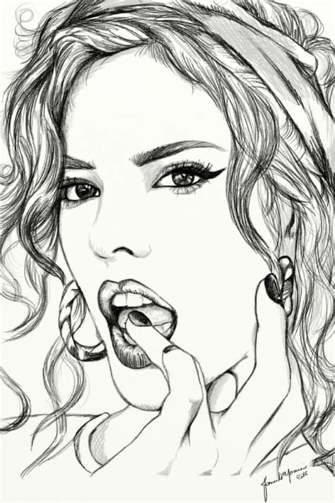 Beautiful Hot Lady Colouring Pages Etsy