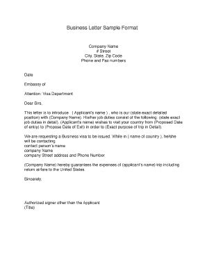 A letter of invitation from the corresponding company in the united states attesting to the urgency of the planned visit, describing the nature of the. 23 Printable Business Letter Format Templates - Fillable ...