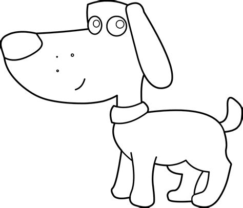 Cute Doggie Coloring Page Free Clip Art