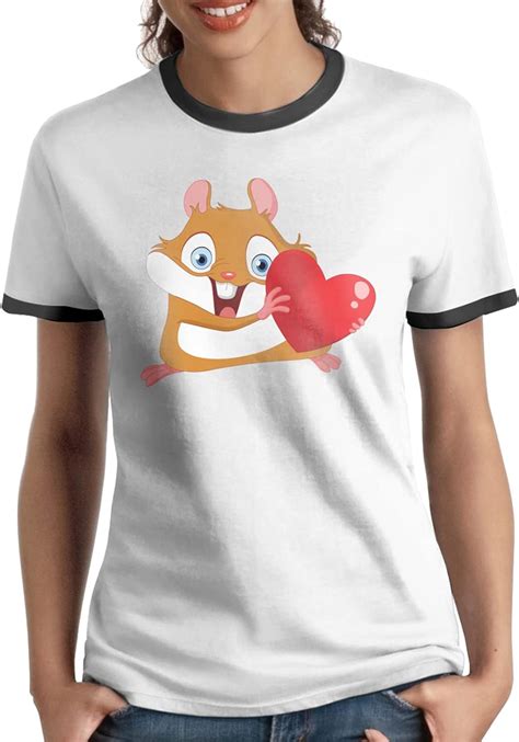 Hamster Womens Soft Novelty T Shirt Leisure Fashion Short Sleeve