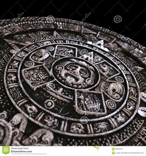 Full Stone Mayan Calendar Zoomed Stock Image Image Of Apocalypse