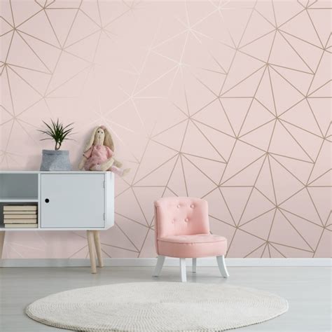 Zara Shimmer Metallic Wallpaper Soft Pink Rose Gold Wallpaper From I