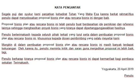 Download Contoh Kata Pengantar Proposal Usaha Yang Baik Dan Benar Doc