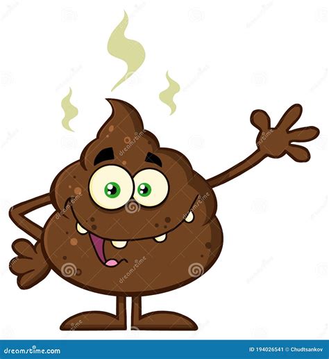 Poop Cartoon Character Standing And Holding Toilet Paper Vector
