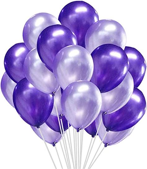 Annodeel 50 Pcs 12inch Purple Balloons Pearl Latex Light