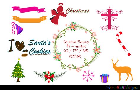 Christmas vector / Christmas elements / Christmas ornaments / Christmas svg cut / Christmas ...