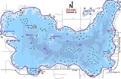 Manistique Lake Map Mackinac Luce County Michigan Fishing Michigan