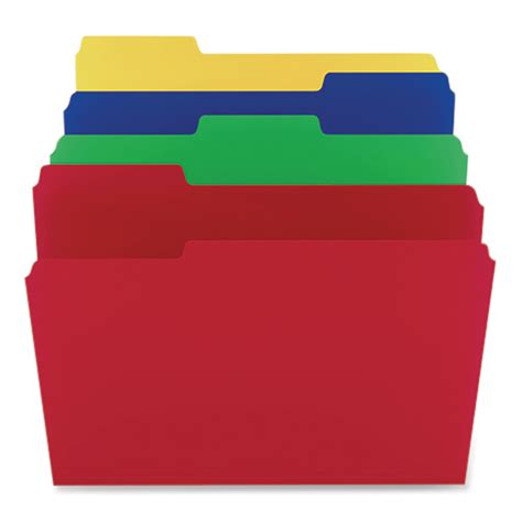 Tru Red Heavyweight Plastic File Folders 13 Cut Tabs Assorted