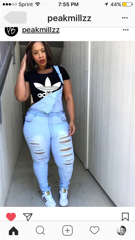 Plus Size Outfit Overalls And Adidas T Shirt Thick Girl Fashion Curvy