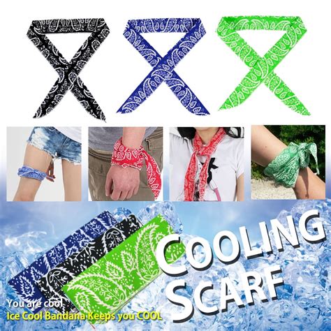 The Elixir Ice Cool Scarf Neck Wrap Cooling Scarf 3 Pcs Pack Black