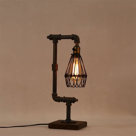Yuenslighting Vintage Industrial Style Desk Lamps Metal Pipe Desk Lamp
