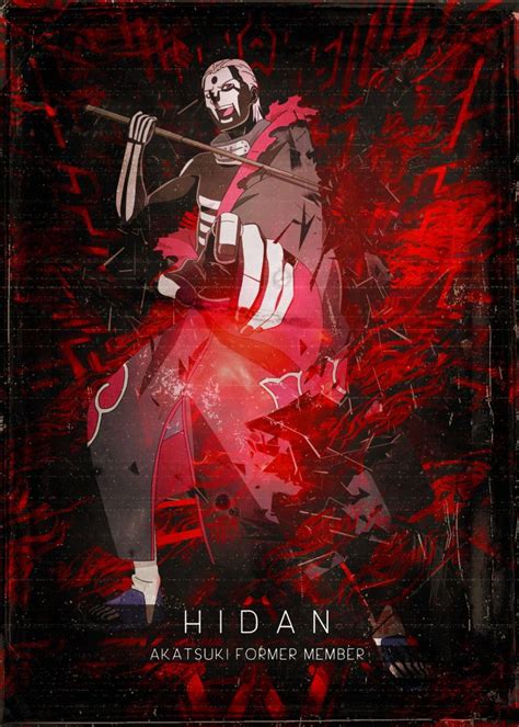 Naruto Shippuden Red Cloud Characters Akatsuki Hidan Displate Artwork