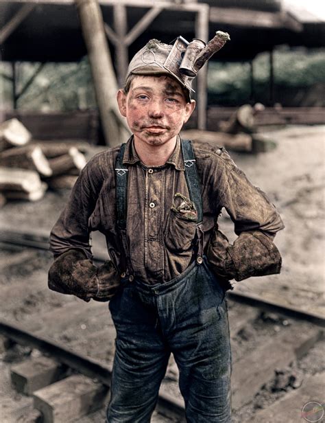 Eleven Year Old Coal Mine Worker 1908 Rcolorization Coal Miners