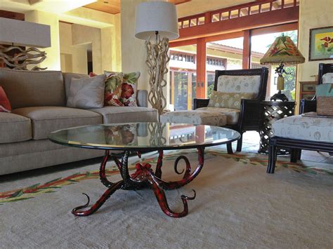 I also have matching ethan allen end table for sale ($120.00), see my other ad for photos of this matching table. Octopus Coffee Table with Detailed Sculpture | Roy Home Design