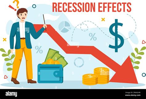 Recession Effects Vector Illustration With Impact On Economic Growth