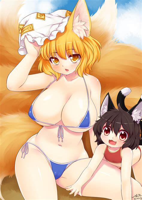 Yakumo Ran And Chen Touhou Drawn By Wolflong Danbooru