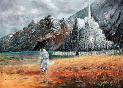 My Oil Painting Of Gandalf And Minas Tirith On Canvas Rlotr