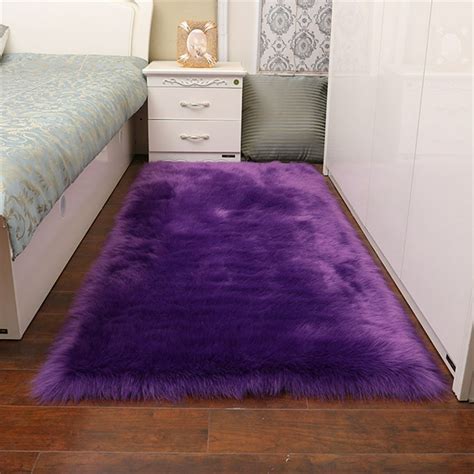 Faux Sheepskin Fur Area Rug White Fluffy Rugs For Bedroom Living Room