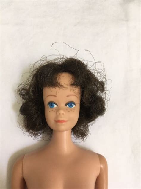Vintage Midge Barbie Doll Brunette Brown Hair Straight Leg Freckles 1964 1966 Ebay