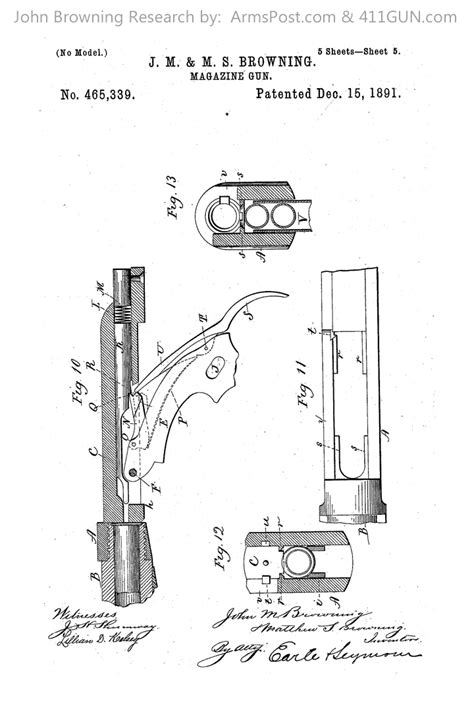 John Browning Patent 465339 Winchester Model 1892
