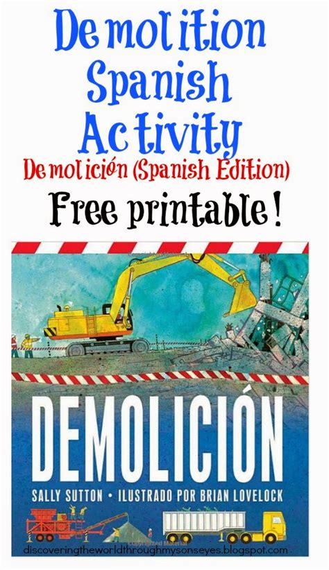 Download and print a variety of posters or free spanish flashcards for kids. Demolition Children's Book with Free Printable Spanish ...