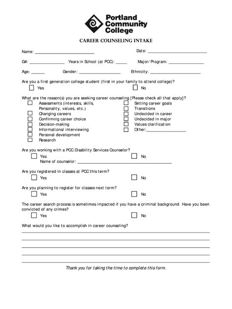 Career Counseling Intake Form Fill Out And Sign Online Dochub
