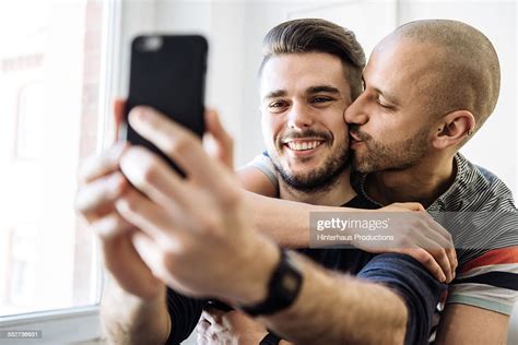 Happy Young Gay Couple Taking Selfie Photo Getty Images